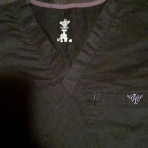 Mens Med Couture E-Z-Flex Black Scrub Top